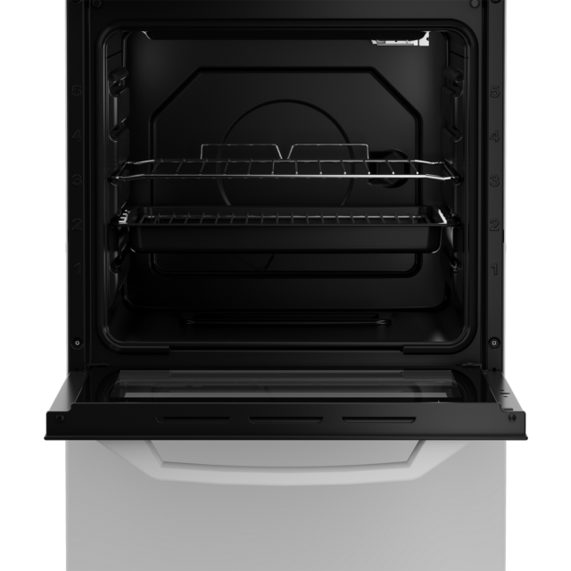 Zenith ZE503W 50cm Electric Single Oven with solid plate - hob White