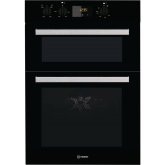 Indesit Aria IDD6340BL Double Electric Fan Oven + Grill in Black