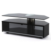 Off the Wall Duo Glass Fronted Black TV Cabinet Stand 1000mm