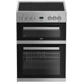 Beko EDC633S 60cm Electric Double Oven with Ceramic Hob - Silver