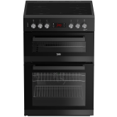 Beko EDC634K 60cm Double Oven Electric Cooker with Ceramic Hob - Black