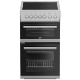 Beko EDVC503S 50cm Double Oven Electric Cooker with Ceramic Hob - Silver