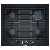 Bosch PPP6A6B90 60cm Gas on Glass Hob with Cast Iron Supports