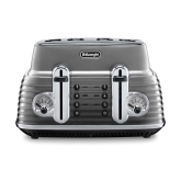 Delonghi CTZ4003GY 4 Slice Scultura Toaster In Gun Metal Grey