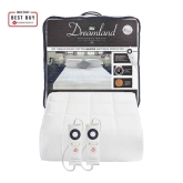 Dreamland 16441 Intelliheat King Size Boutique Hotel 200 Thread Count Cotton Percale Heated Mattress Protector