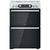 Hotpoint HD67G02CCW Double Oven 60cm Gas Cooker with Wok Burner