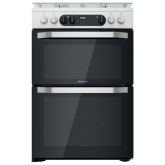 Hotpoint HDM67G9C2CW/UK Double Oven 60cm Dual Fuel Cooker in White