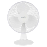 Igenix DF1210 Portable 12 inch 3 Speed Oscillating Desk Fan in White