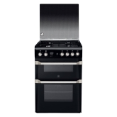 Indesit ID60G2K 60cm Double Oven Gas Cooker in Black