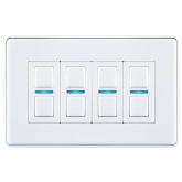 Lightwave L24WH 4 Gang Smart Dimmer In White