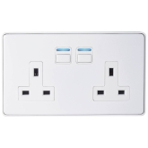 Lightwave L42WH 2 Gang Smart Socket In White