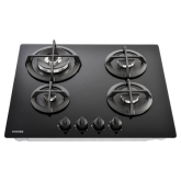 Stoves STGTG60C 4 Burner Gas Through Glass Hob in Black