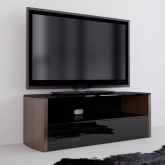 Vivanco 36151 Walnut and Black Glass TV Stand for up to 50 Inch
